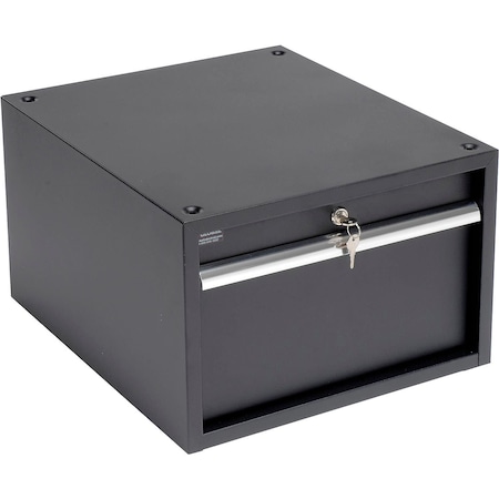 Global Industrial Stacking Steel Drawer, 17-1/4W x 20D x 12H, Black 606958BK